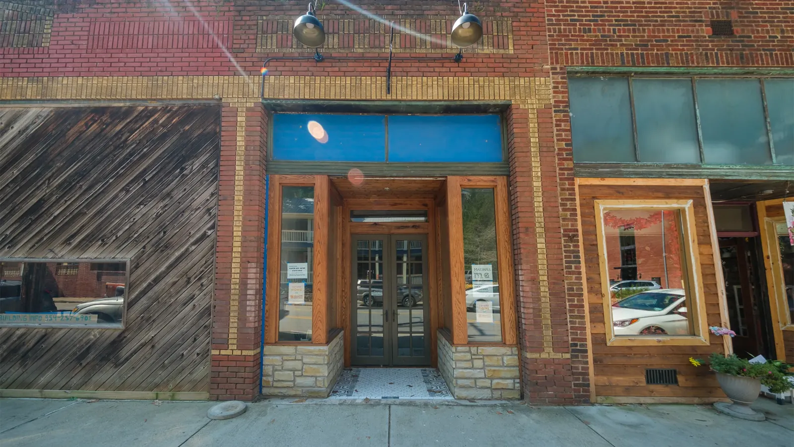 The storefront at 38 S. Main Street in Marshall, North Carolina, future home of the ReString Hub